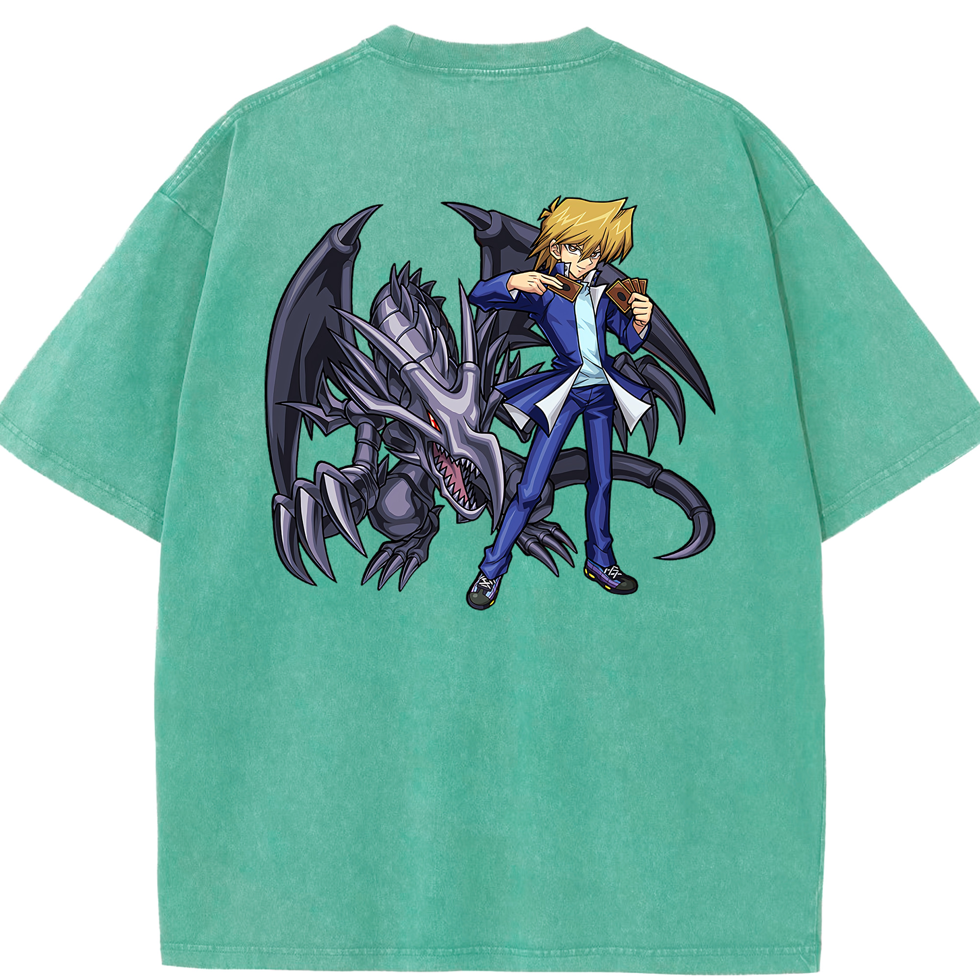 （画像用） 遊☆戯☆王 Yu-Gi-Oh! 綿100% ヴィンテージ風 半袖Tシャツ（背面プリント）